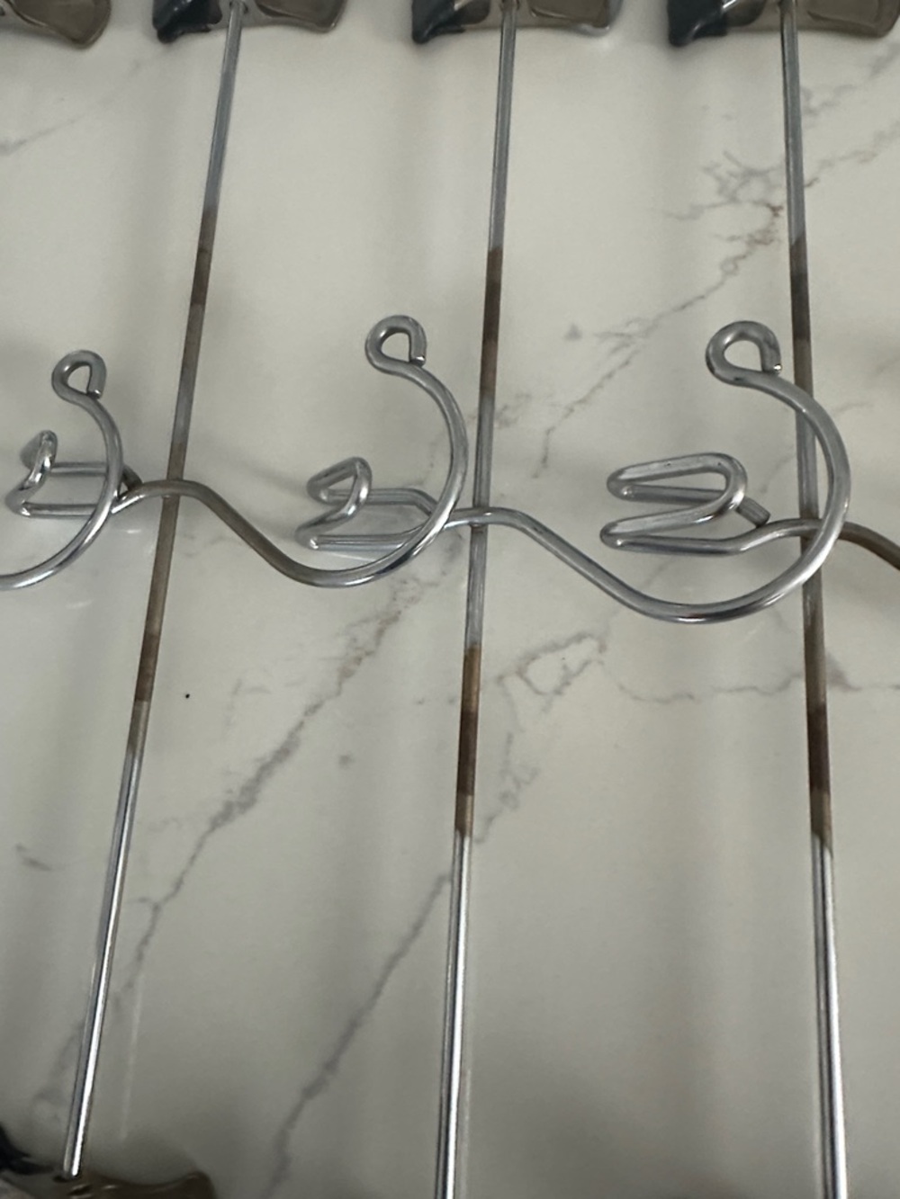 Set of 8 Metal Skirt/Pant Hangers with Clips - Silver - Picture 8 of 13